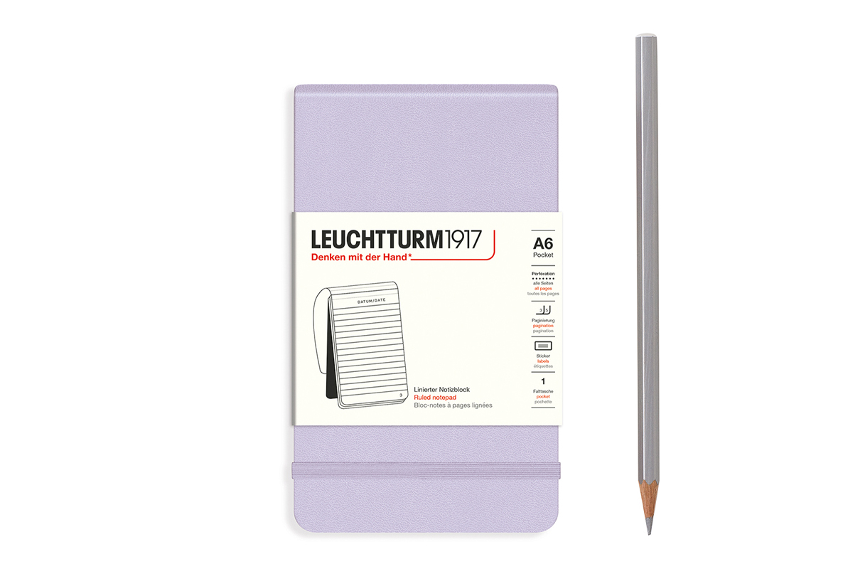 LEUCHTTURM1917 Notepad Ruled Hardcover A6 Lilac